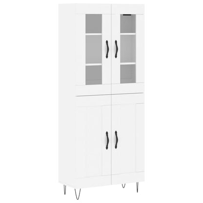 Highboard White 69,5x34x180 cm Engineered Wood