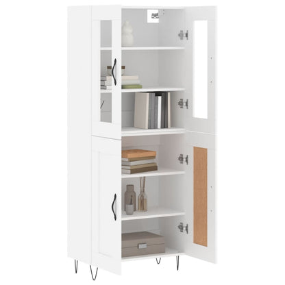 Highboard White 69,5x34x180 cm Engineered Wood