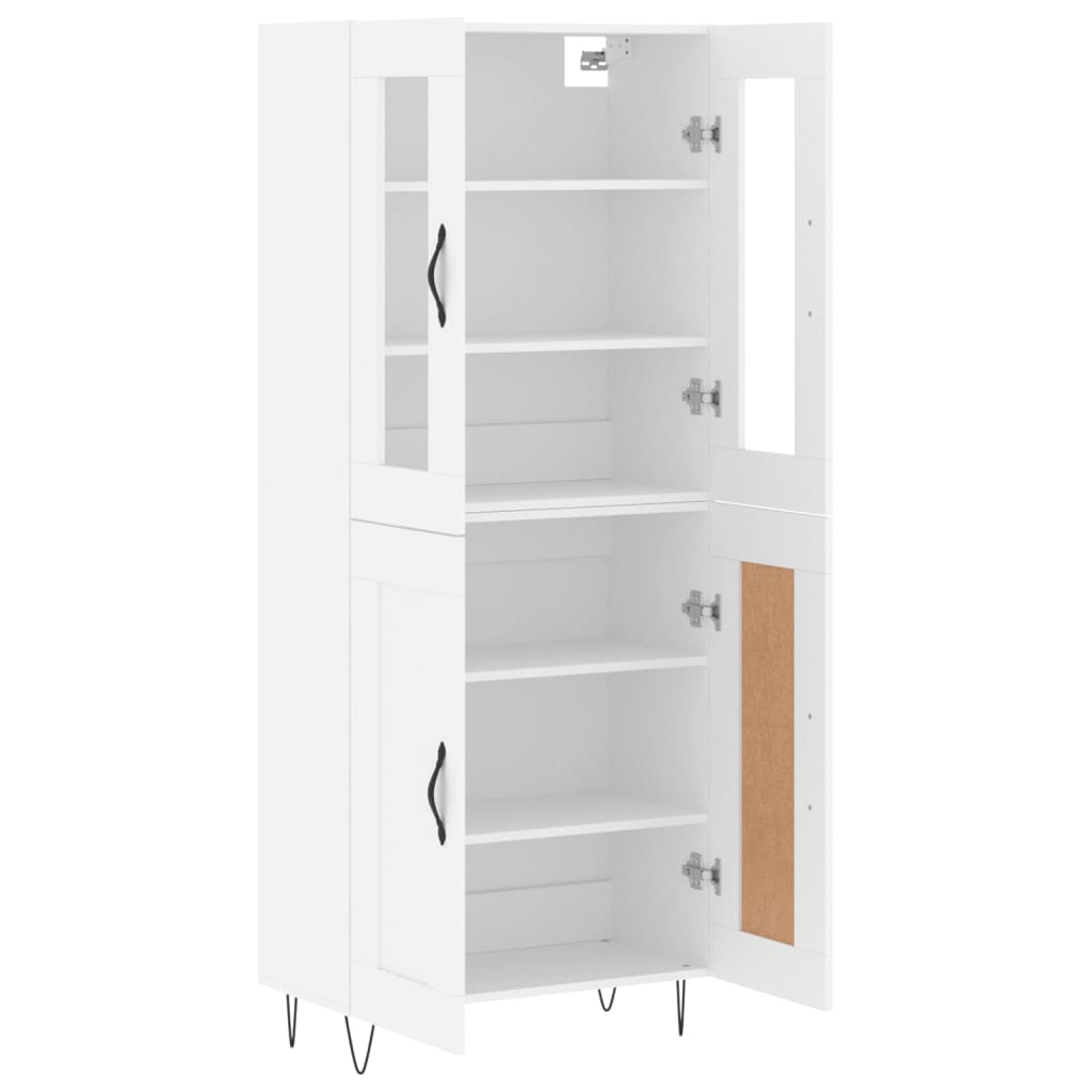 Highboard White 69,5x34x180 cm Engineered Wood