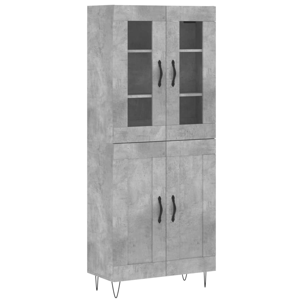 Highboard Concrete Grey 69,5x34x180 cm Engineered Wood