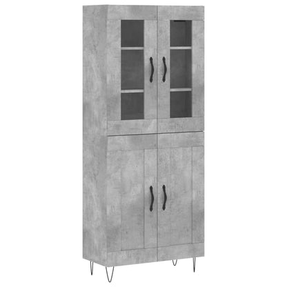 Highboard Concrete Grey 69,5x34x180 cm Engineered Wood