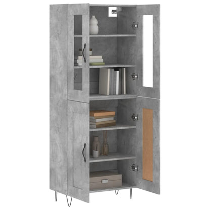 Highboard Concrete Grey 69,5x34x180 cm Engineered Wood