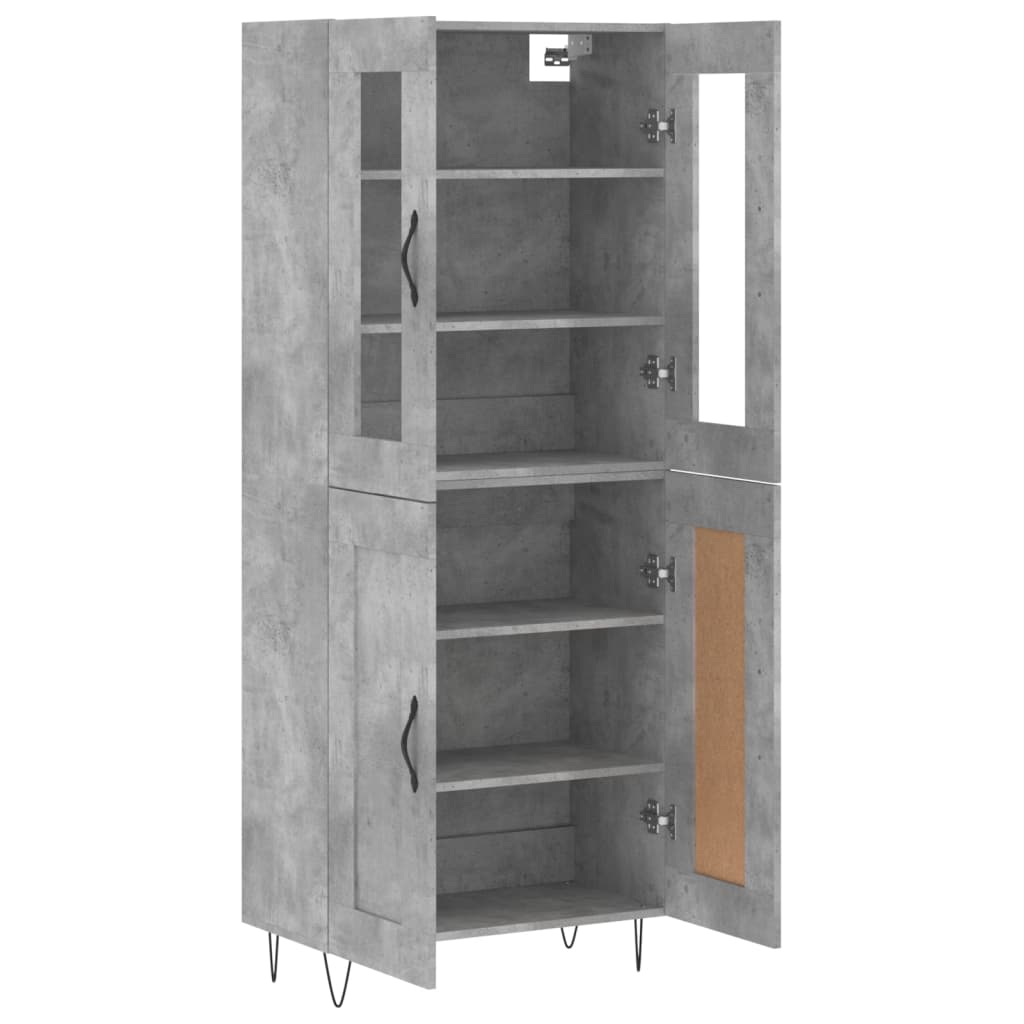 Highboard Concrete Grey 69,5x34x180 cm Engineered Wood