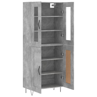 Highboard Concrete Grey 69,5x34x180 cm Engineered Wood