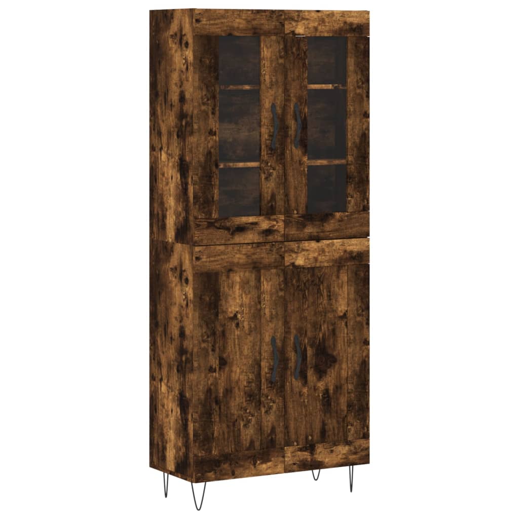 Highboard Smoked Oak 69.5x34x180 cm Engineered Wood