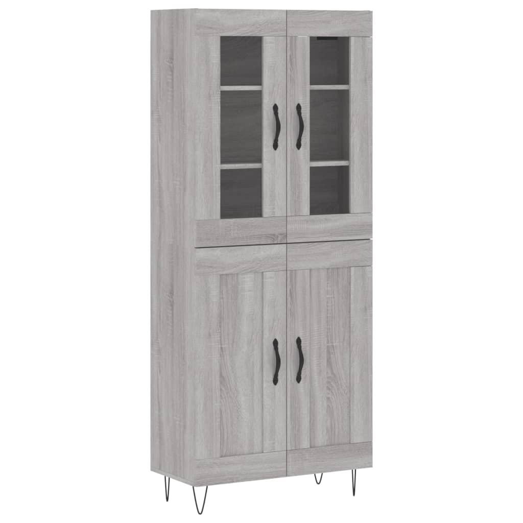 Highboard Grey Sonoma 69,5x34x180 cm Engineered Wood