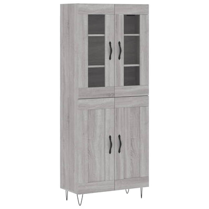 Highboard Grey Sonoma 69,5x34x180 cm Engineered Wood