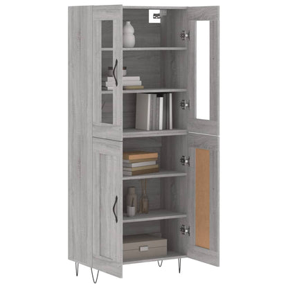 Highboard Grey Sonoma 69,5x34x180 cm Engineered Wood