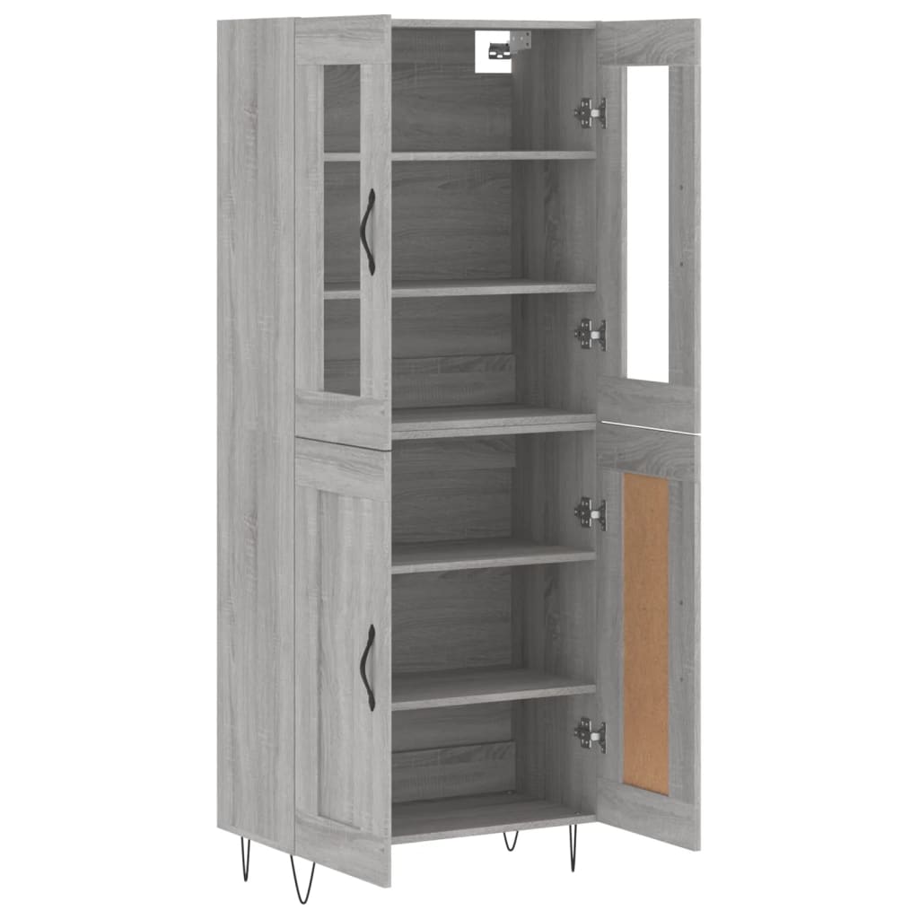 Highboard Grey Sonoma 69,5x34x180 cm Engineered Wood
