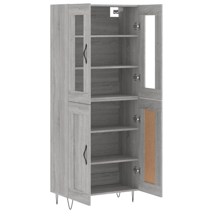 Highboard Grey Sonoma 69,5x34x180 cm Engineered Wood