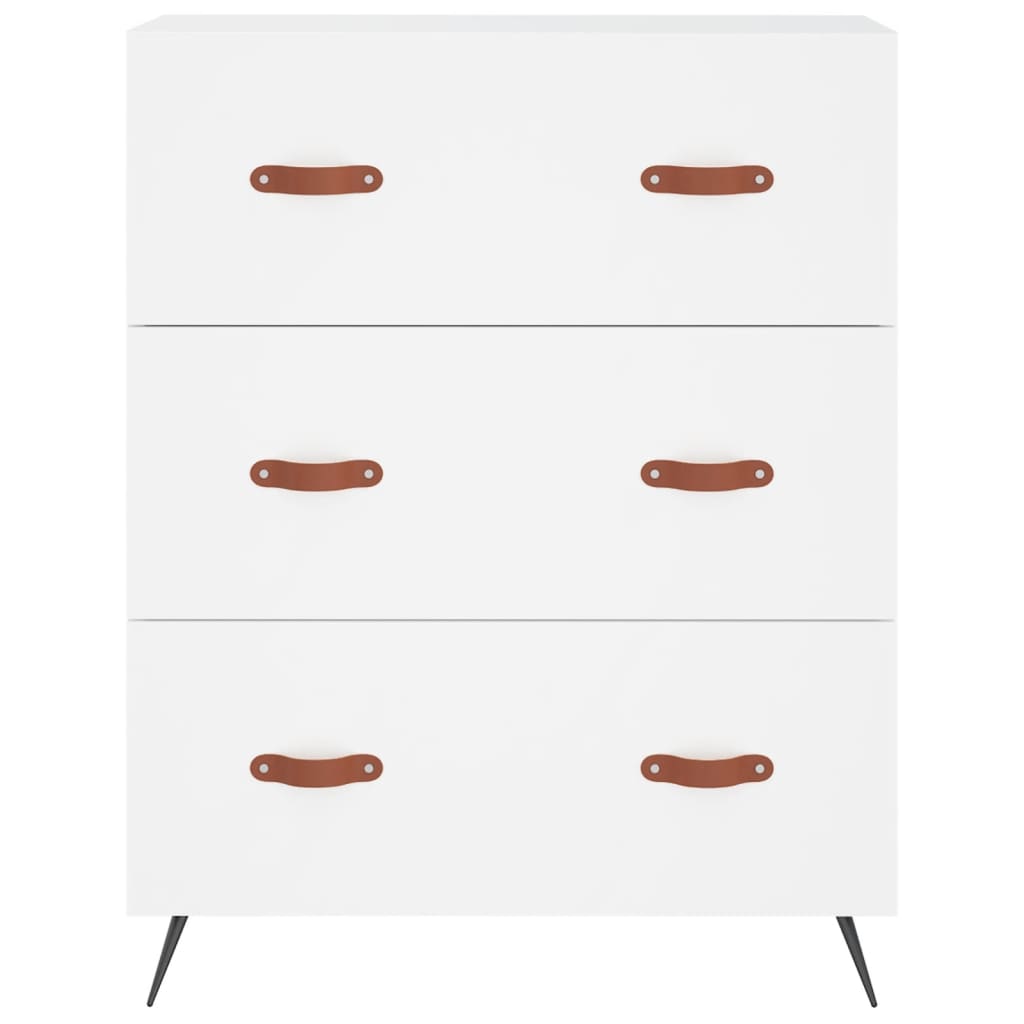 Highboard White 69.5x34x180 cm Engineered Wood