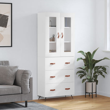 Highboard White 69,5x34x180 cm Engineered Wood