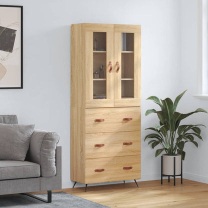 Highboard Sonoma Oak 69.5x34x180 cm Engineered Wood