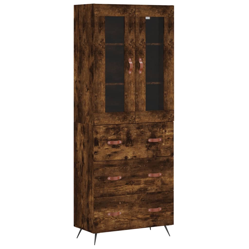 Highboard Smoked Oak 69.5x34x180 cm Engineered Wood