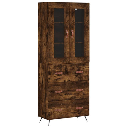 Highboard Smoked Oak 69.5x34x180 cm Engineered Wood