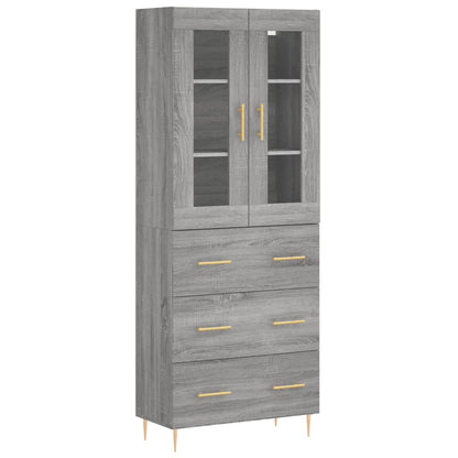 Highboard Grey Sonoma 69.5x34x180 cm Engineered Wood