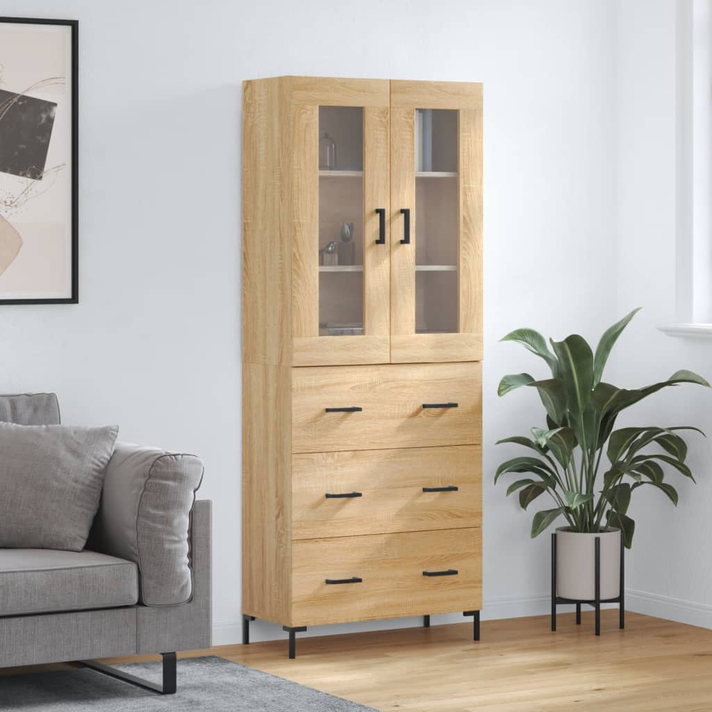 Highboard Sonoma Oak 69.5x34x180 cm Engineered Wood