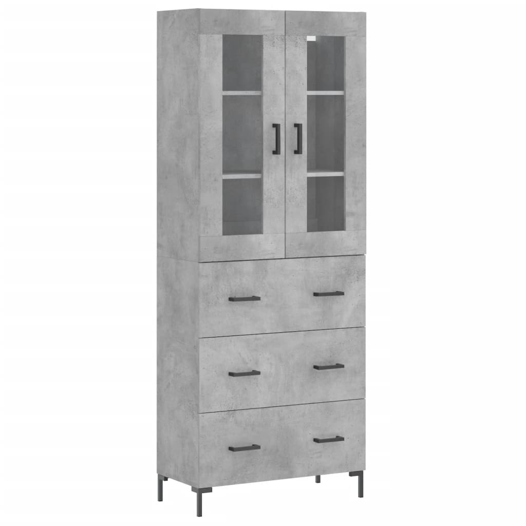 Highboard Concrete Grey 69,5x34x180 cm Engineered Wood