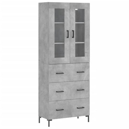 Highboard Concrete Grey 69,5x34x180 cm Engineered Wood