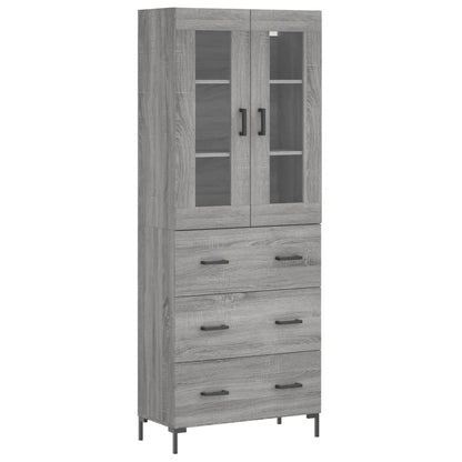 Highboard Grey Sonoma 69,5x34x180 cm Engineered Wood