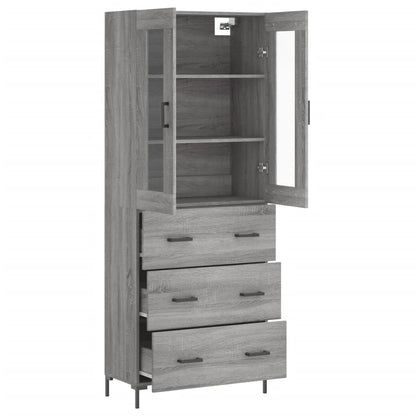 Highboard Grey Sonoma 69,5x34x180 cm Engineered Wood