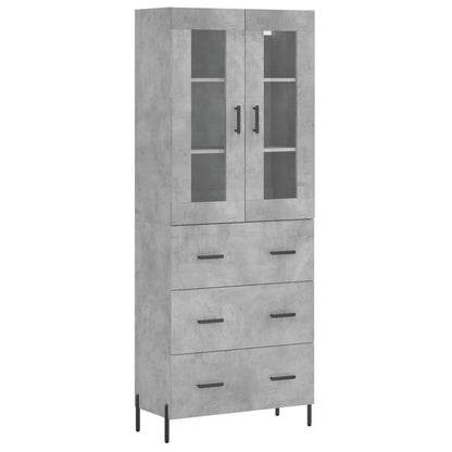 Highboard Concrete Grey 69,5x34x180 cm Engineered Wood
