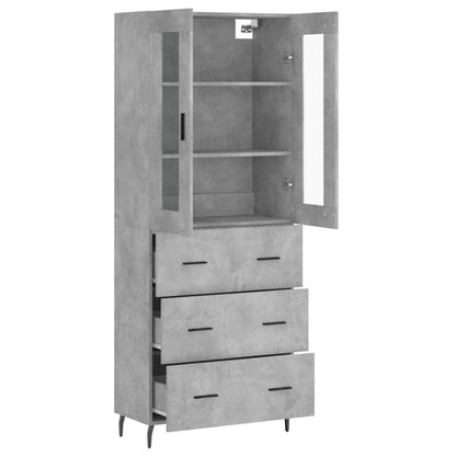 Highboard Concrete Grey 69,5x34x180 cm Engineered Wood