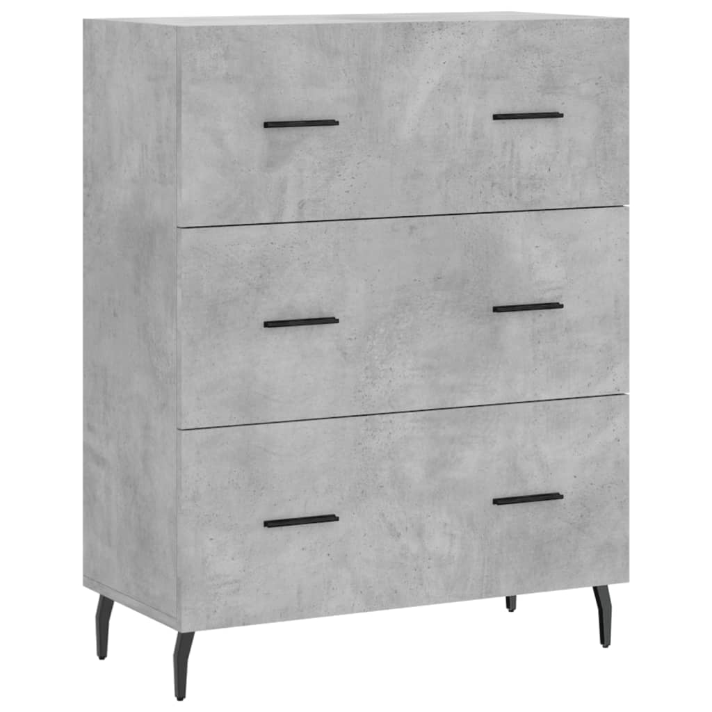 Highboard Concrete Grey 69,5x34x180 cm Engineered Wood