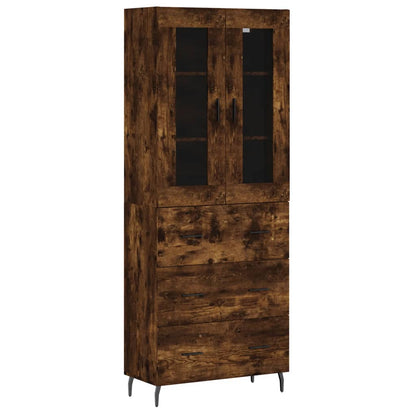 Highboard Smoked Oak 69,5x34x180 cm Engineered Wood