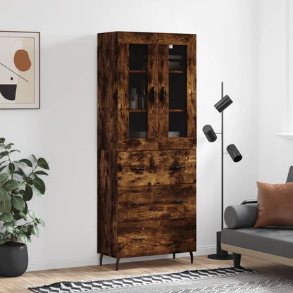 Highboard Smoked Oak 69,5x34x180 cm Engineered Wood