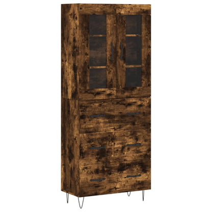 Highboard Smoked Oak 69.5x34x180 cm Engineered Wood