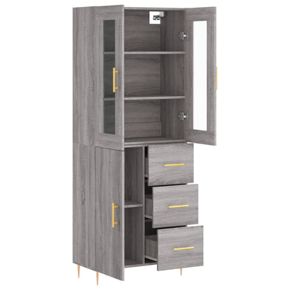 Highboard Grey Sonoma 69,5x34x180 cm Engineered Wood
