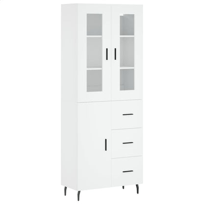 Highboard White 69,5x34x180 cm Engineered Wood