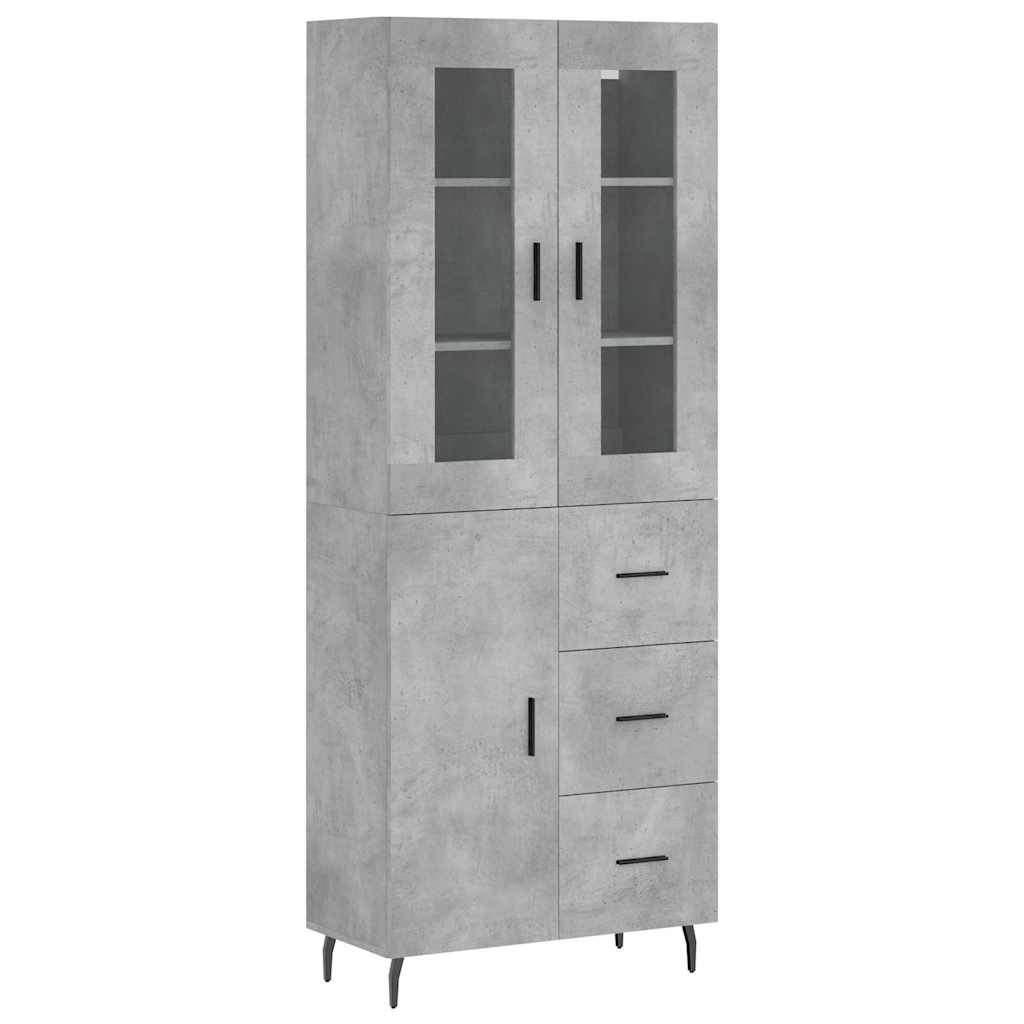 Highboard Concrete Grey 69,5x34x180 cm Engineered Wood
