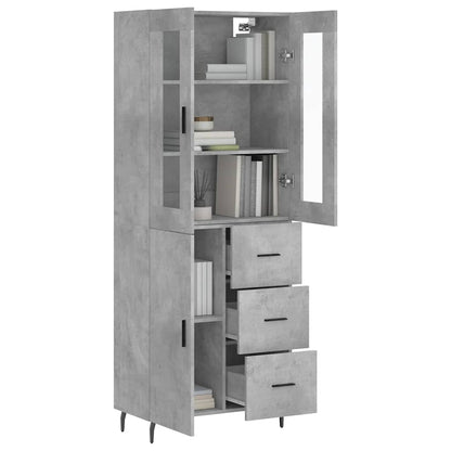Highboard Concrete Grey 69,5x34x180 cm Engineered Wood
