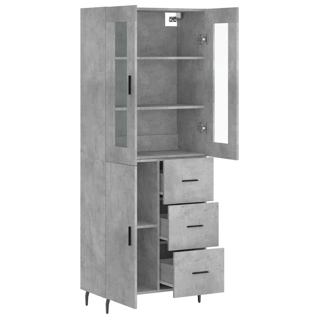 Highboard Concrete Grey 69,5x34x180 cm Engineered Wood