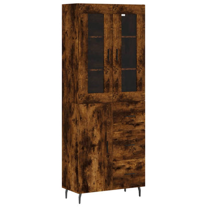 Highboard Smoked Oak 69,5x34x180 cm Engineered Wood