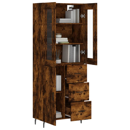 Highboard Smoked Oak 69,5x34x180 cm Engineered Wood