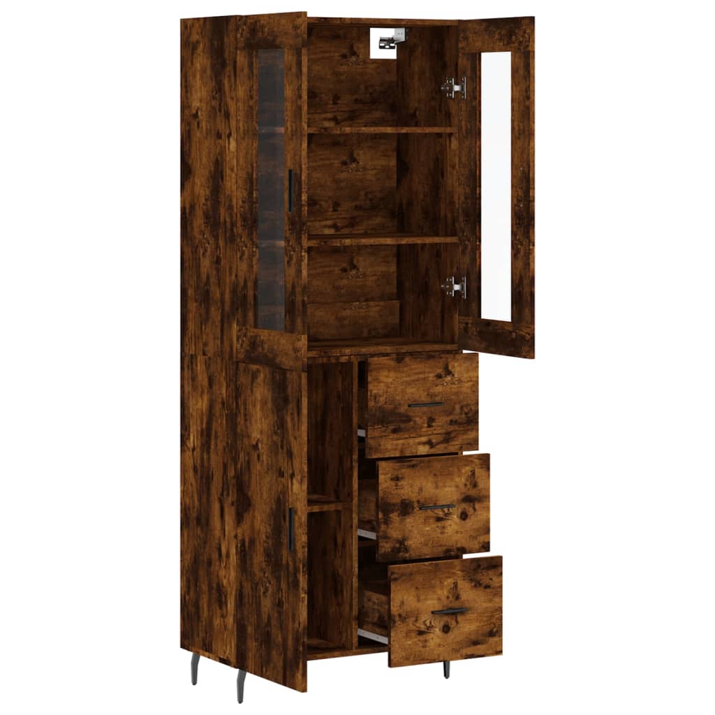 Highboard Smoked Oak 69,5x34x180 cm Engineered Wood