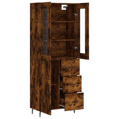 Highboard Smoked Oak 69,5x34x180 cm Engineered Wood