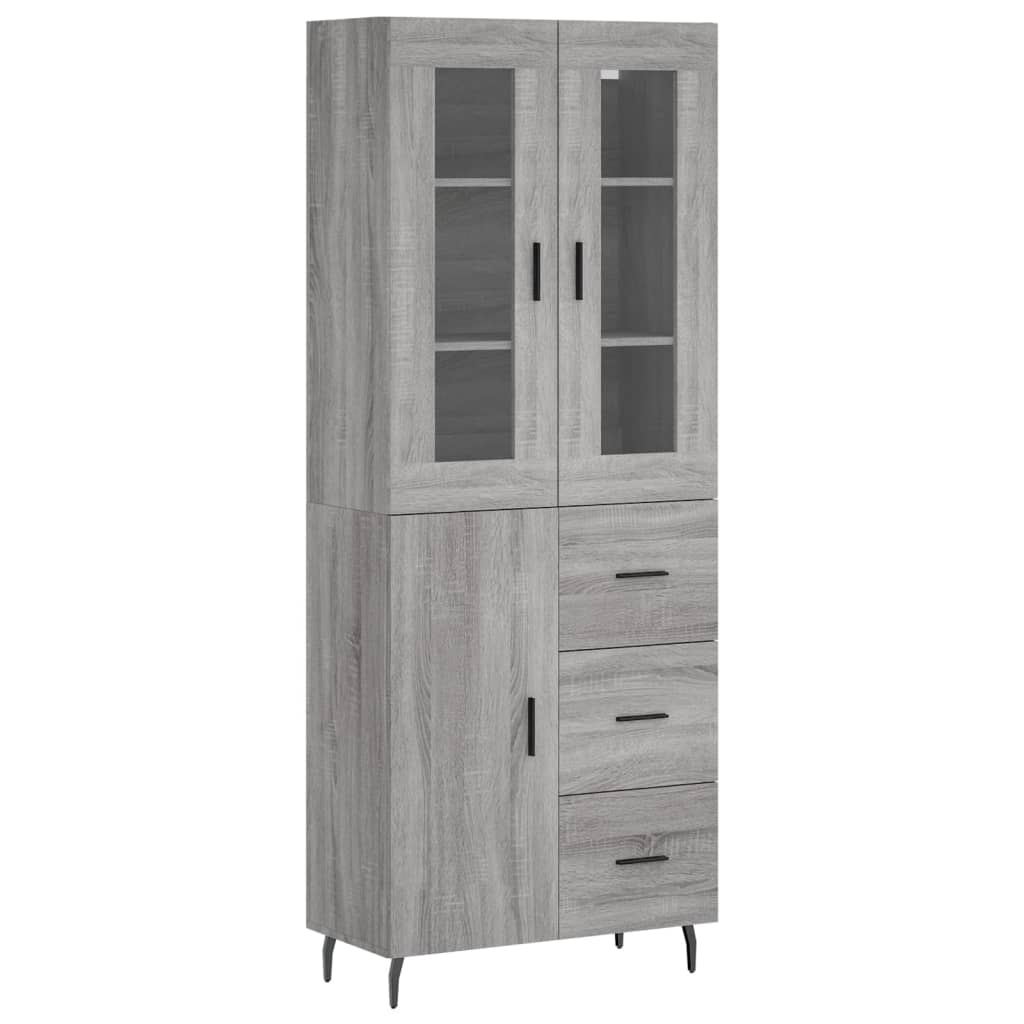 Highboard Grey Sonoma 69,5x34x180 cm Engineered Wood