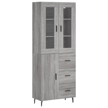 Highboard Grey Sonoma 69,5x34x180 cm Engineered Wood