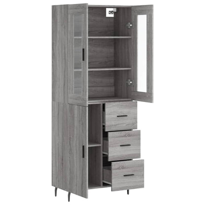 Highboard Grey Sonoma 69,5x34x180 cm Engineered Wood