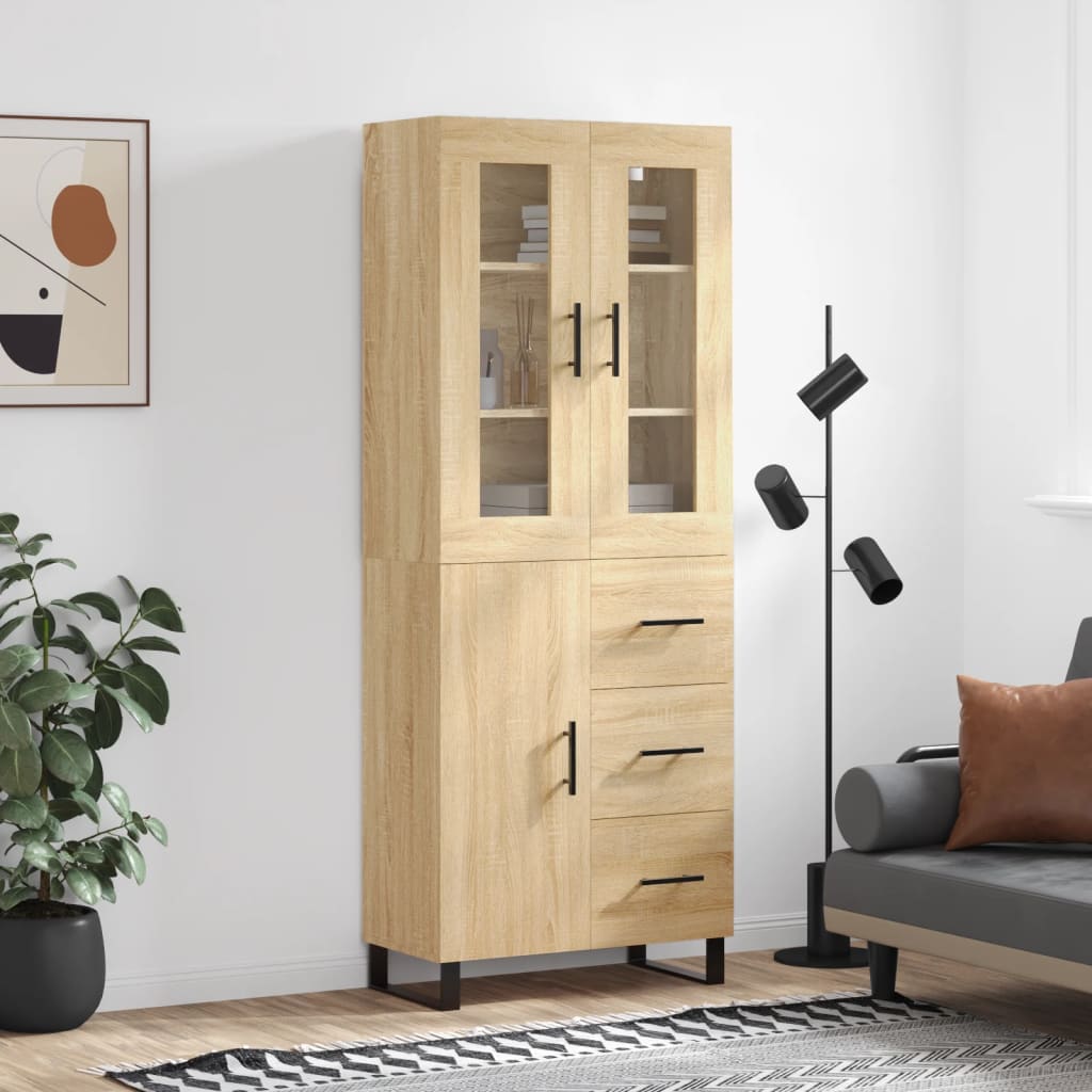 Highboard Sonoma Oak 69,5x34x180 cm Engineered Wood