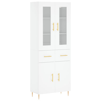 Highboard White 69.5x34x180 cm Engineered Wood