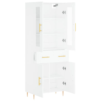 Highboard White 69.5x34x180 cm Engineered Wood