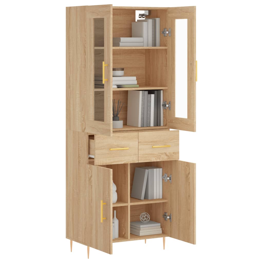 Highboard Sonoma Oak 69.5x34x180 cm Engineered Wood