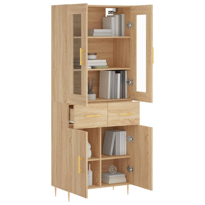 Highboard Sonoma Oak 69.5x34x180 cm Engineered Wood