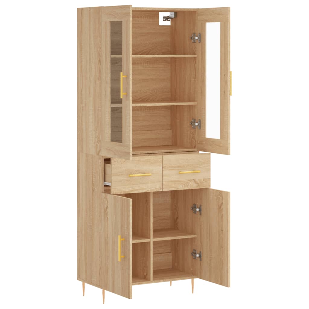 Highboard Sonoma Oak 69.5x34x180 cm Engineered Wood