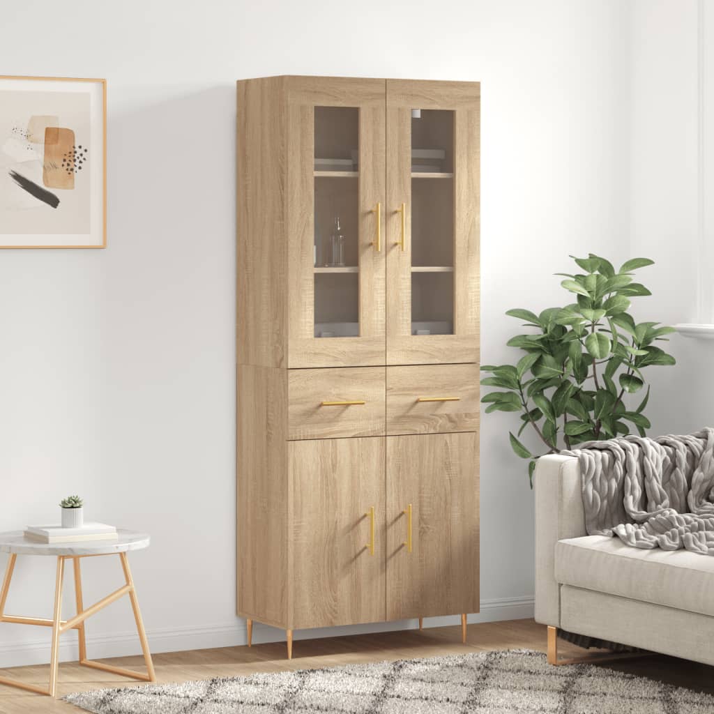 Highboard Sonoma Oak 69.5x34x180 cm Engineered Wood